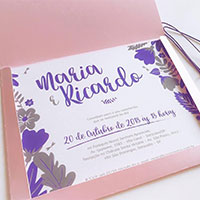 Convite de Casamento romântico - Campo Florado