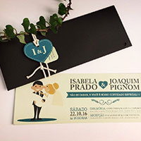 Convite de Casamento Temático - Enfim Casados