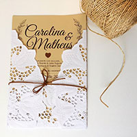 Convite de Casamento romântico - Rendali